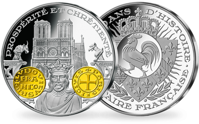 Frappe en argent pur 2000 ans d'histoire monétaire française: «Denier Parisis Louis VII»